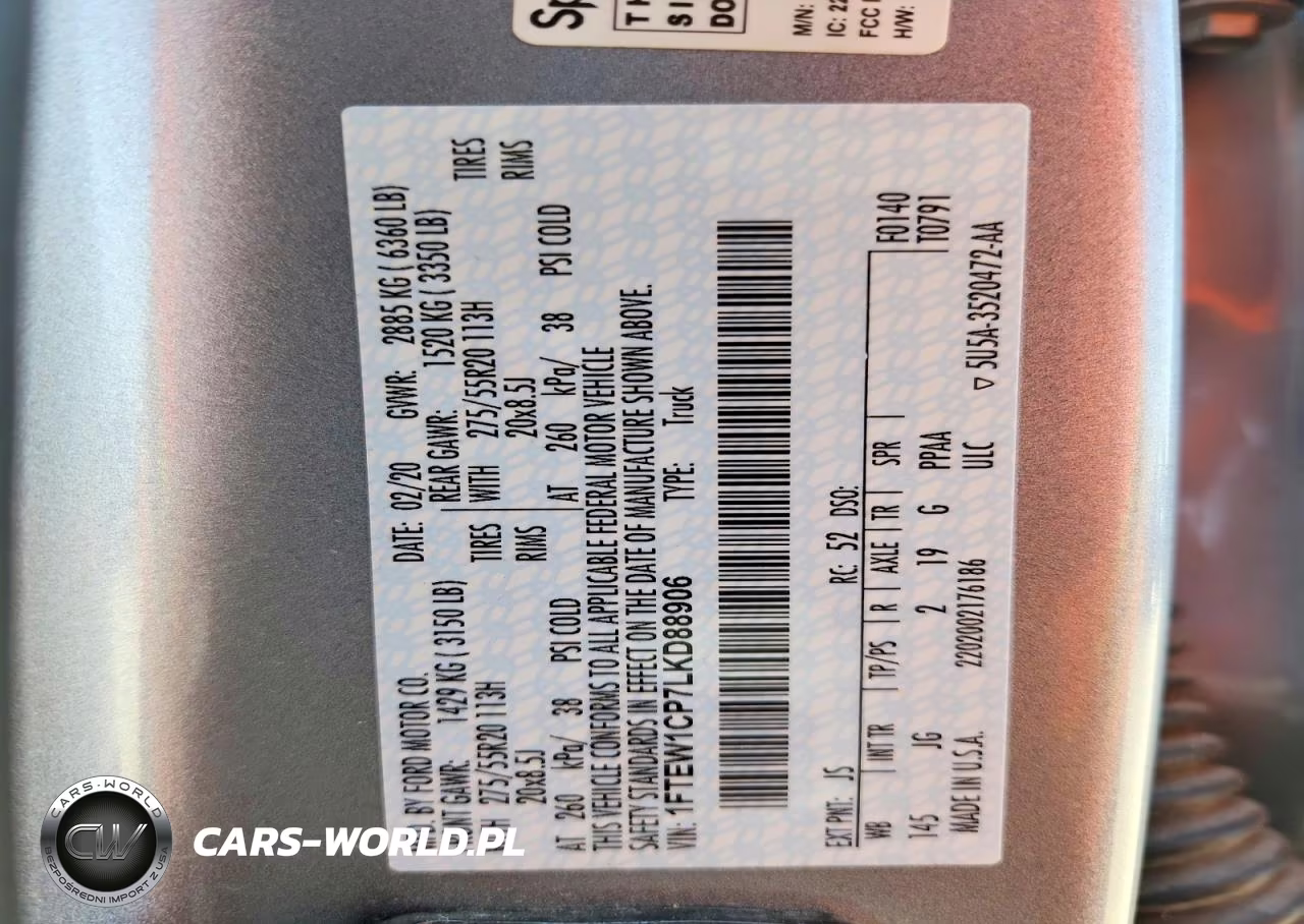 2020 Ford F150 Supercrew VIN:1FTEW1CP7LKD88906 - 12