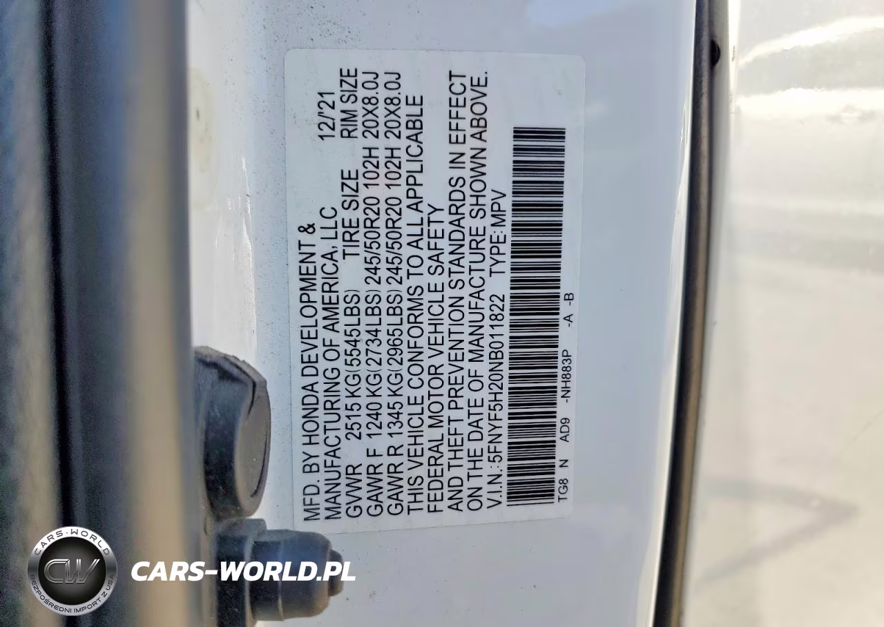 2022 Honda Pilot Se VIN:5FNYF5H20NB011822 - 13