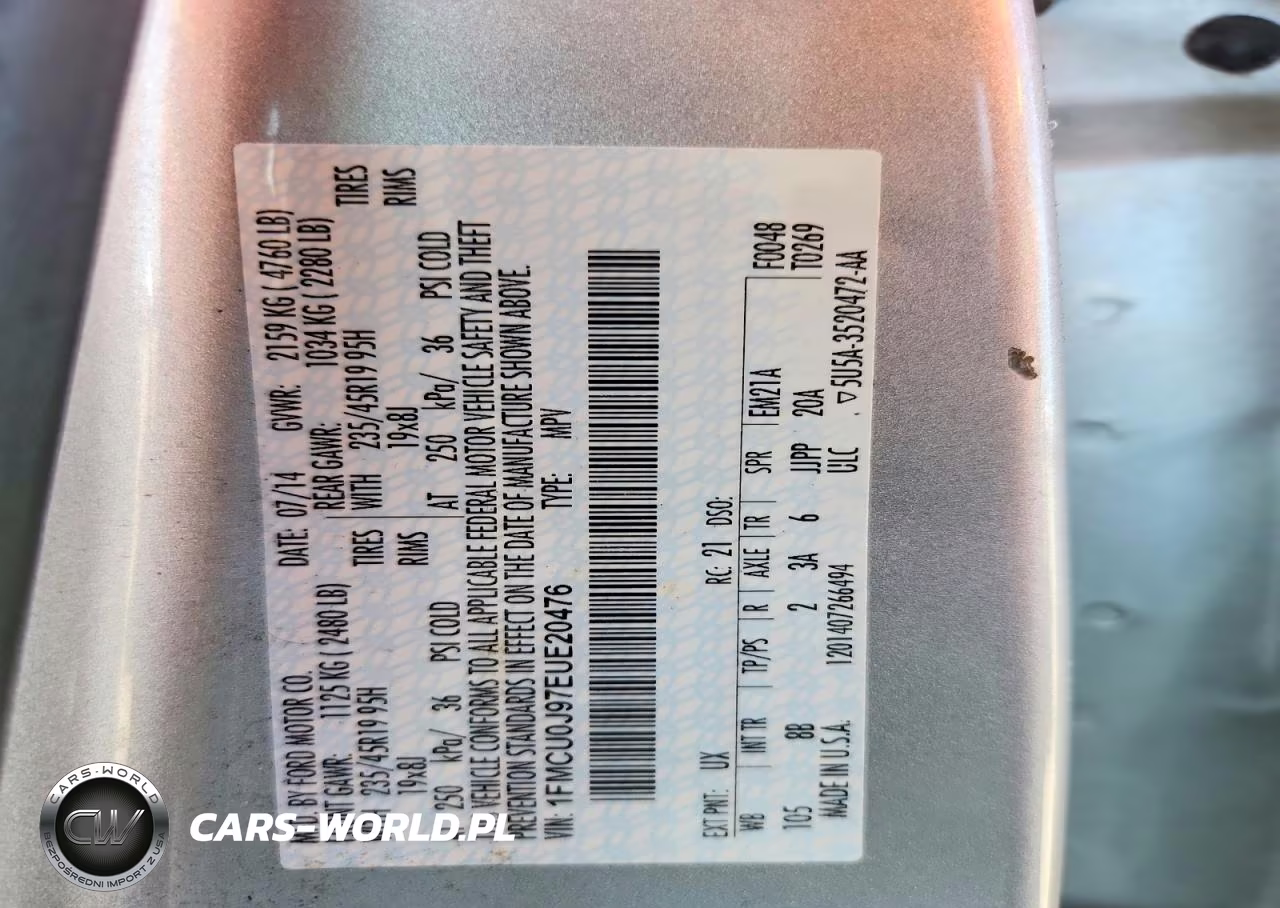 2014 Ford Escape Titanium VIN:1FMCU0J97EUE20476 - 13