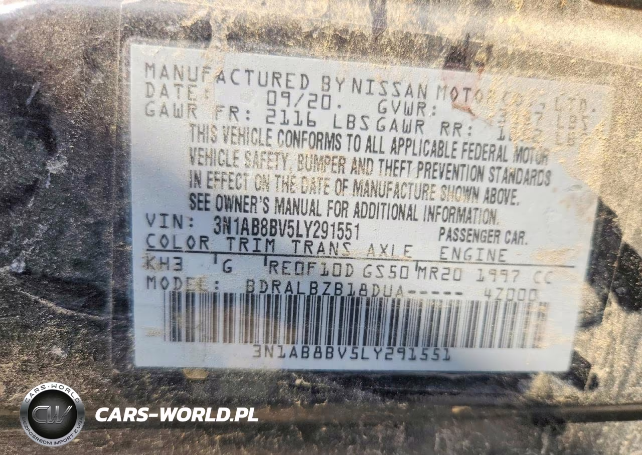 2020 Nissan Sentra S VIN:3N1AB8BV5LY291551 - 12