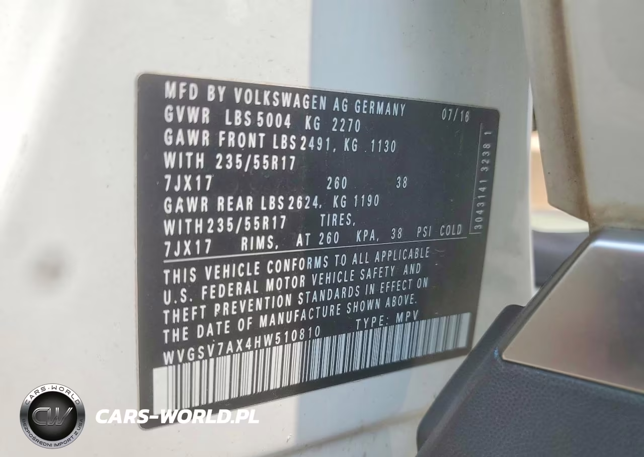 2017 Volkswagen Tiguan Wolfsburg VIN:WVGSV7AX4HW510810 - 13