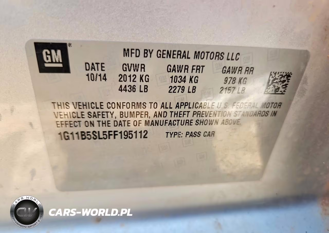 2015 Chevrolet Malibu Ls VIN:1G11B5SL5FF195112 - 12