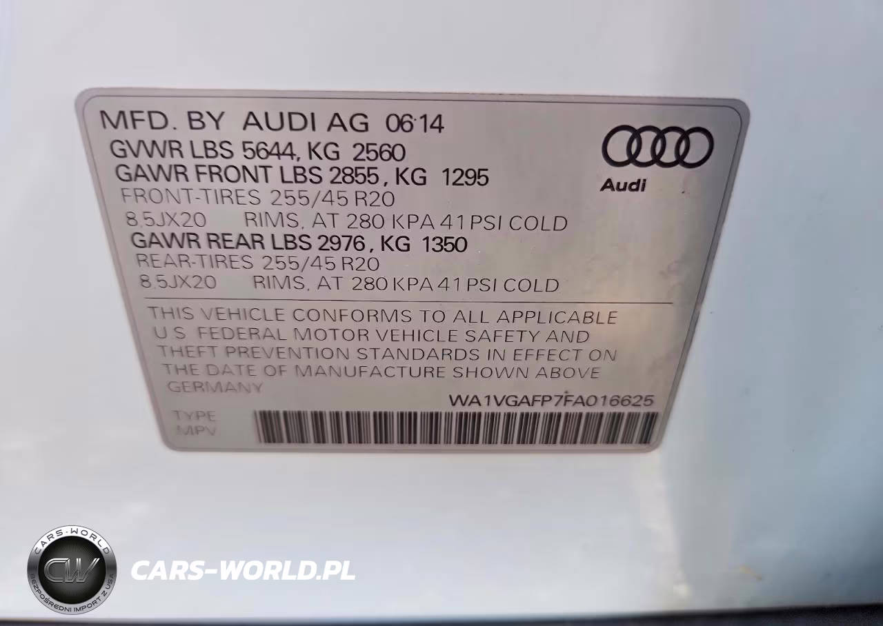 2015 Audi Sq5 Prestige VIN:WA1VGAFP7FA016625 - 14