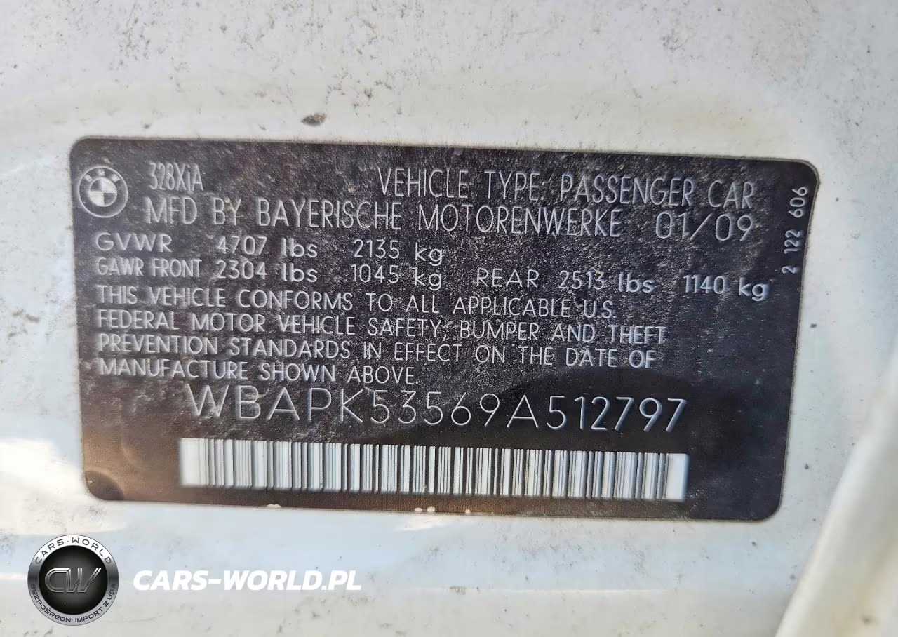 2009 BMW 328 Xi Sulev VIN:WBAPK53569A512797 - 12