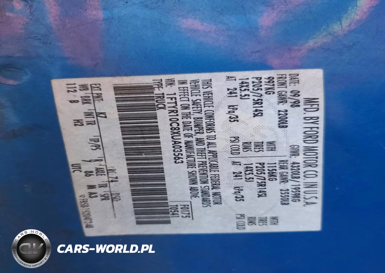 1999 Ford Ranger VIN:1FTYR10C8XUA03563 - 12