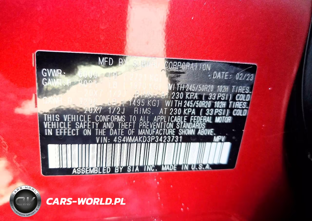 2023 Subaru Ascent Limited VIN:4S4WMAKD3P3423731 - 14