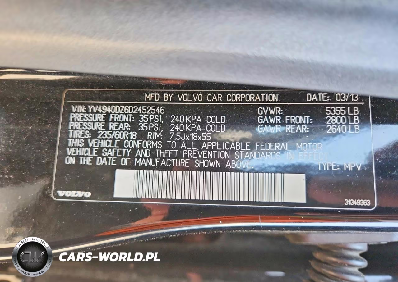 2013 Volvo Xc60 3.2 VIN:YV4940DZ6D2452546 - 13