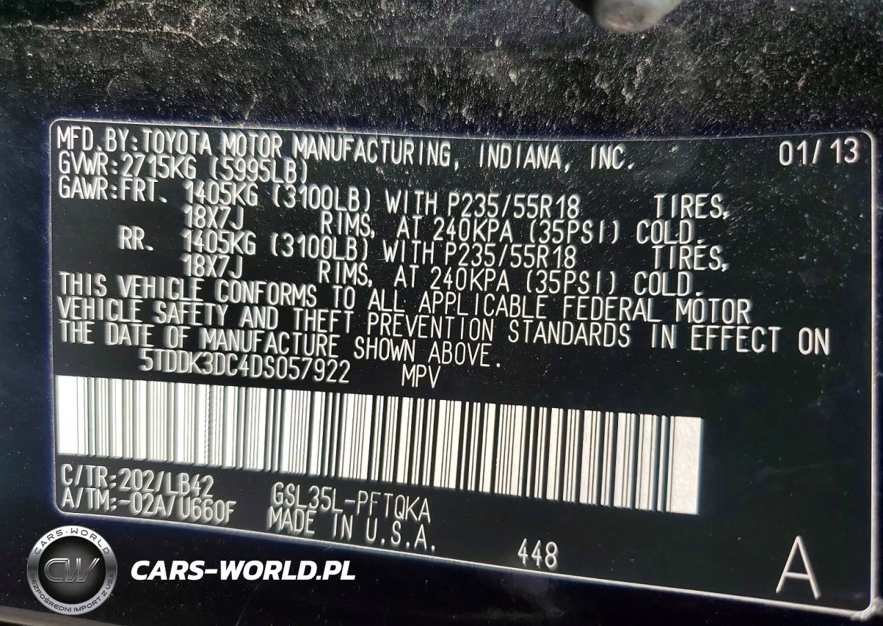 2013 Toyota Sienna Xle 7-Passenger VIN:5TDDK3DC4DS057922 - 14