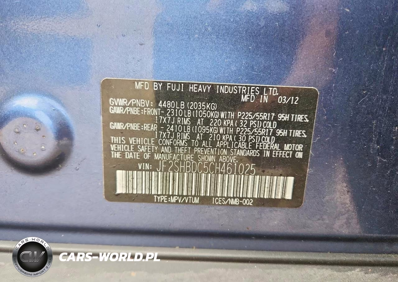 2012 Subaru Forester 2.5X Premium VIN:JF2SHBDC5CH461025 - 14