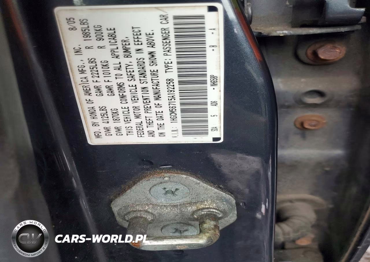 2005 Honda Accord Ex VIN:1HGCM56715A192258 - 12