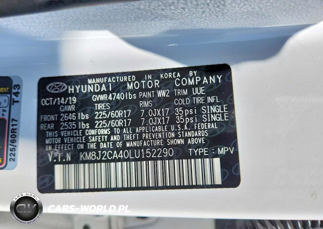 2020 Hyundai Tucson Se VIN:KM8J2CA40LU152290 - 13