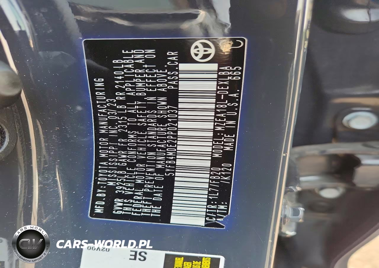 2023 Toyota Corolla Le VIN:5YFB4MDE2PP021037 - 12