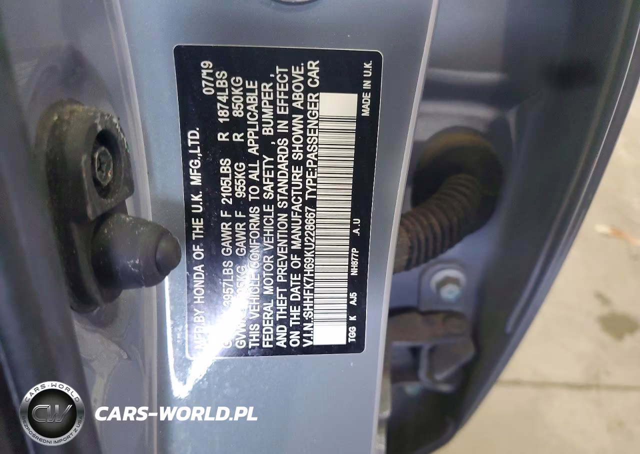 2019 Honda Civic Ex VIN:SHHFK7H69KU228667 - 12