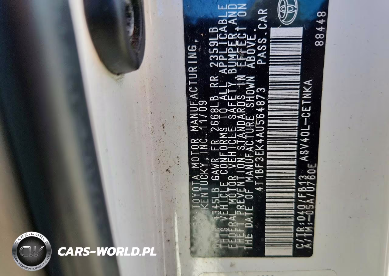 2010 Toyota Camry Le VIN:4T1BF3EK4AU564873 - 12
