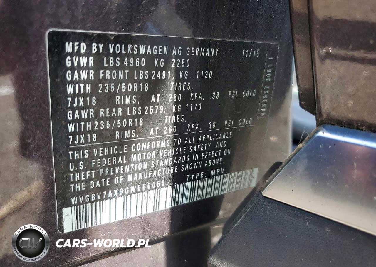2016 Volkswagen Tiguan S VIN:WVGBV7AX9GW566059 - 13