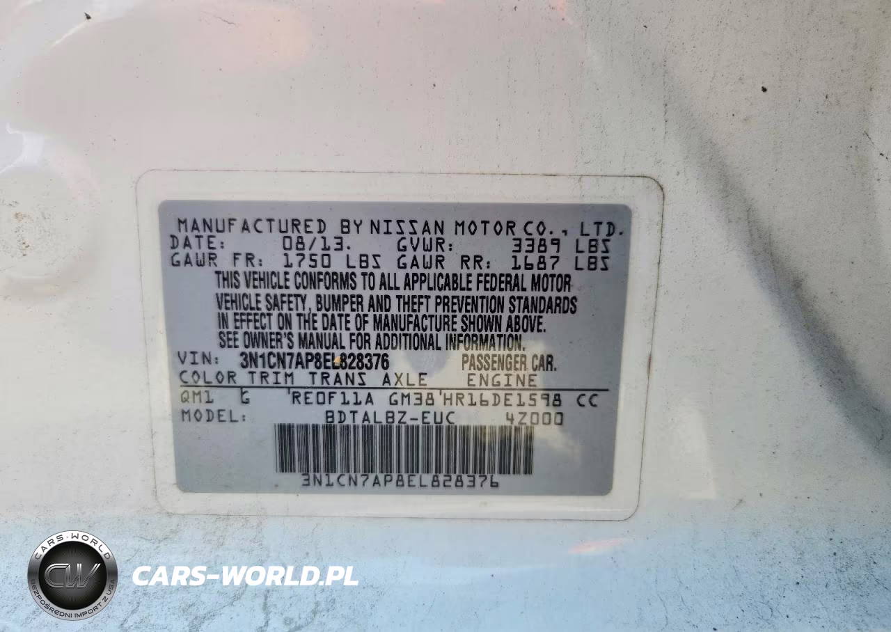 2014 Nissan Versa 1.6 S VIN:3N1CN7AP8EL828376 - 13