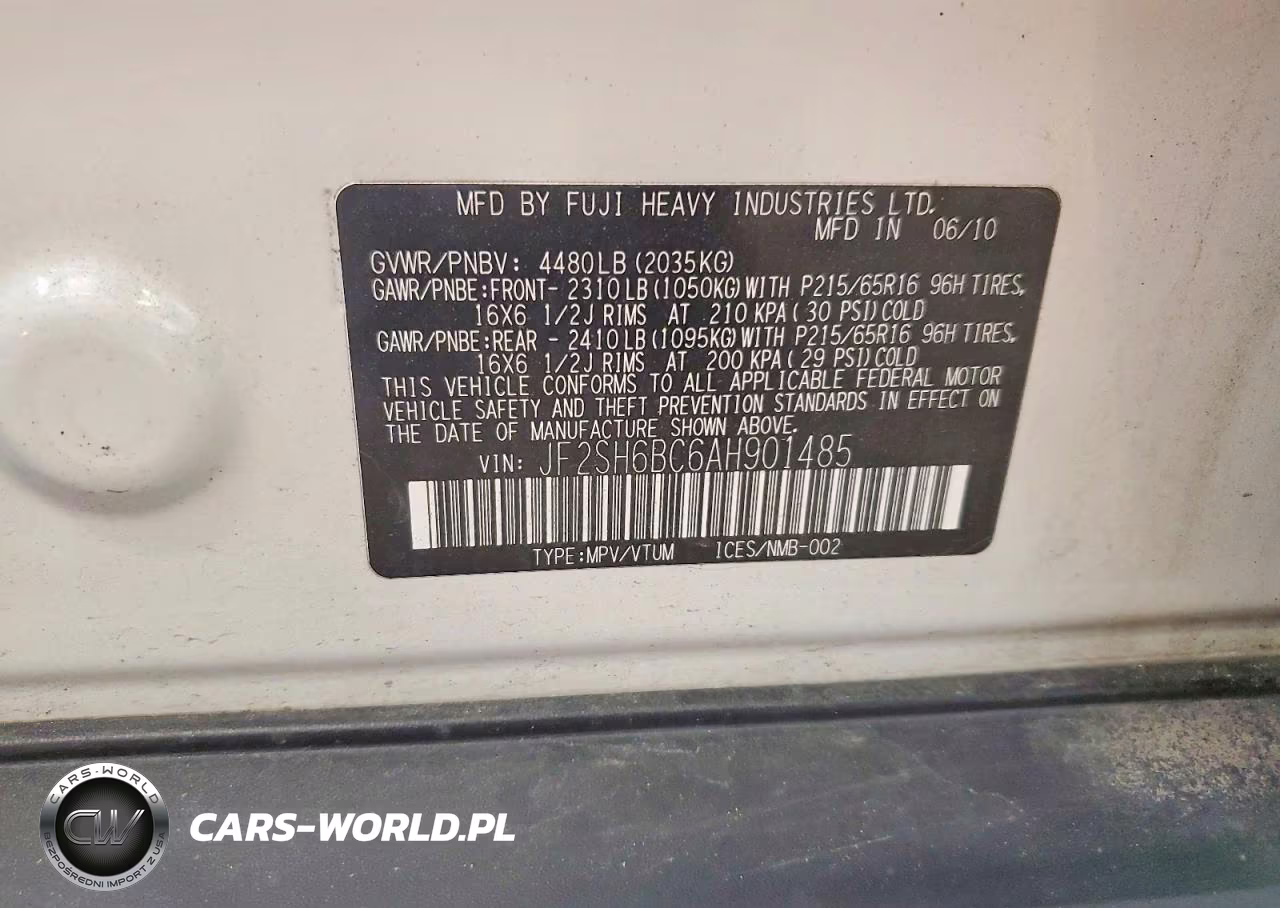 2010 Subaru Forester Xs VIN:JF2SH6BC6AH901485 - 13