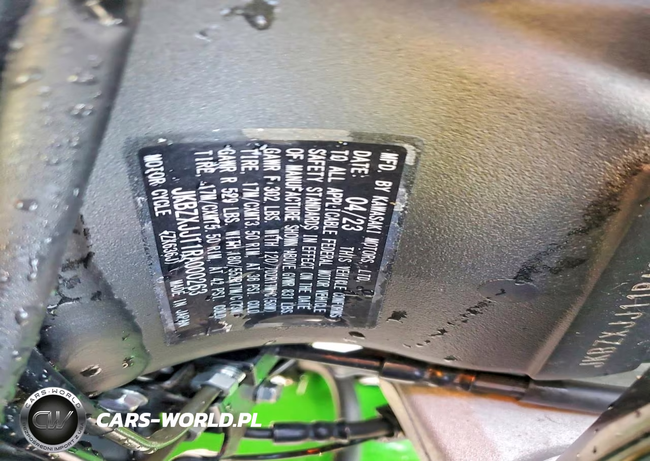 2024 Kawasaki Zx636 K VIN:JKBZXJJ11RA000263 - 9