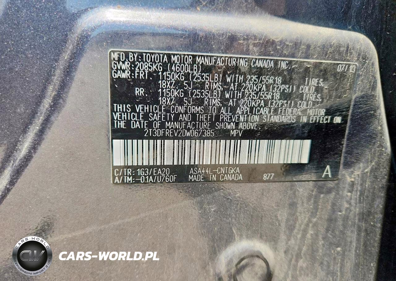 2013 Toyota Rav4 Limited VIN:2T3DFREV2DW067385 - 13