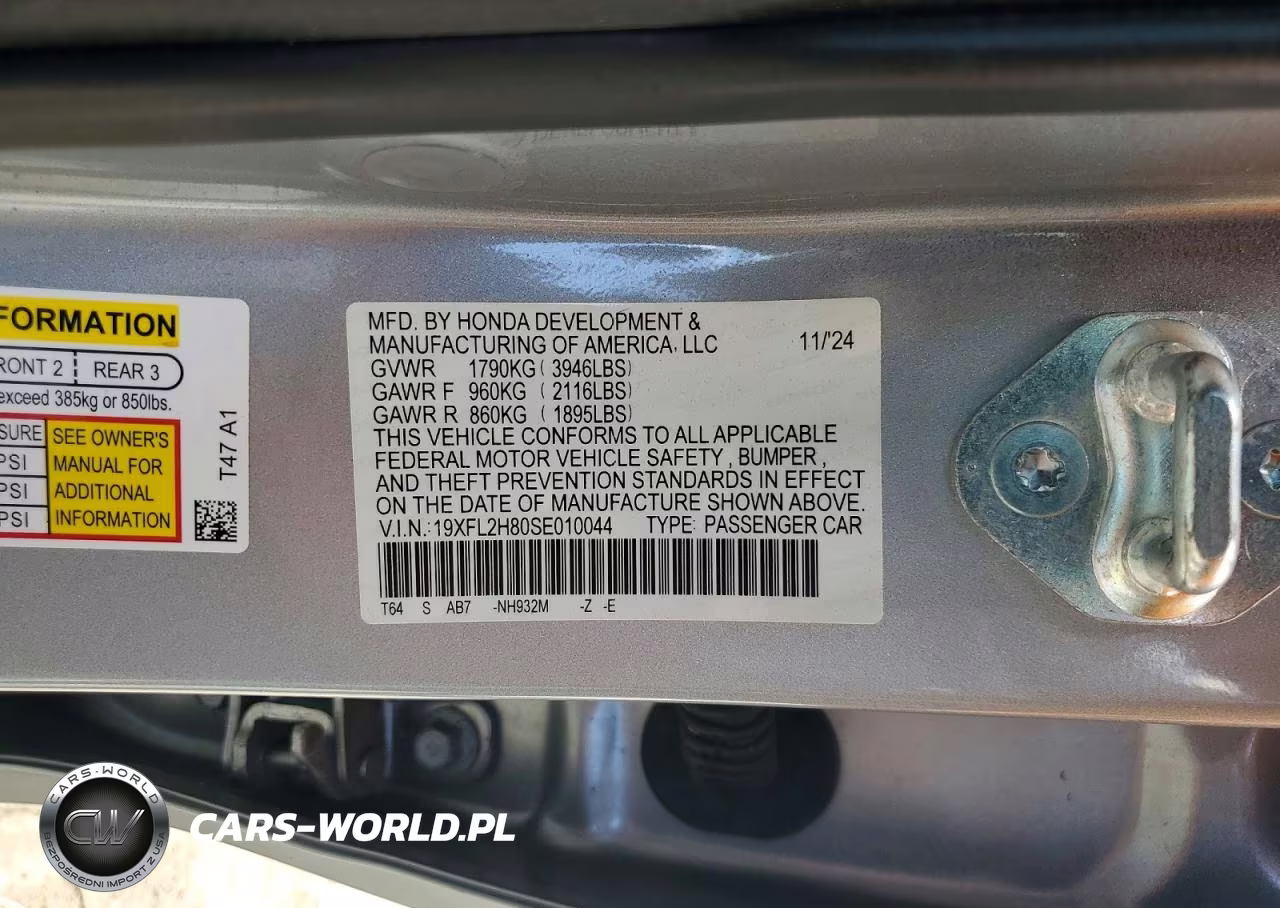 2025 Honda Civic Sport VIN:19XFL2H80SE010044 - 13
