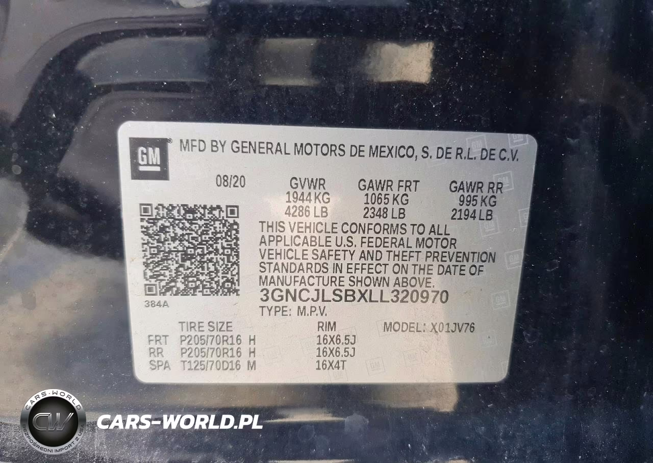 2020 Chevrolet Trax 1Lt VIN:3GNCJLSBXLL320970 - 12