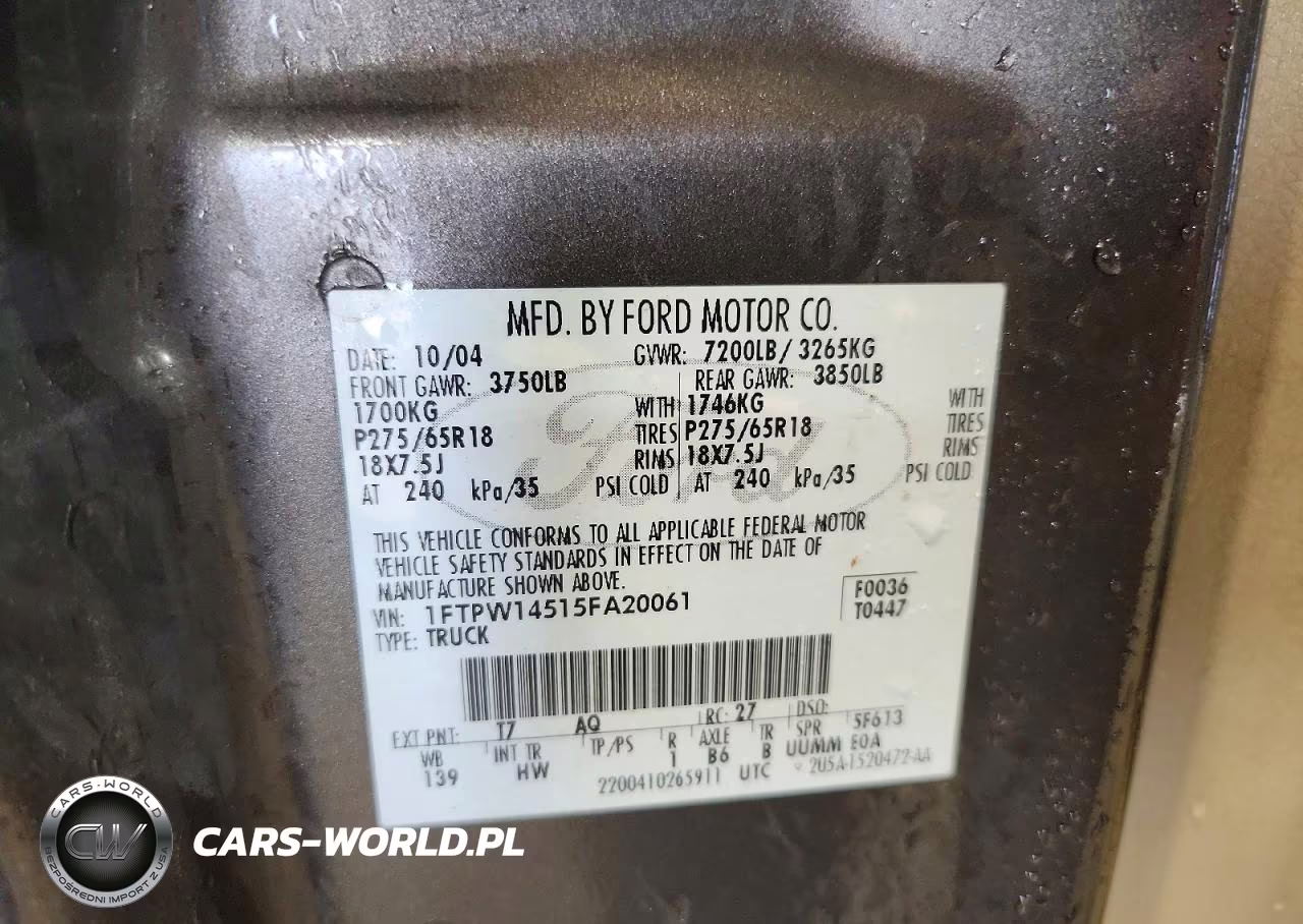 2005 Ford F150 Supercrew VIN:1FTPW14515FA20061 - 12