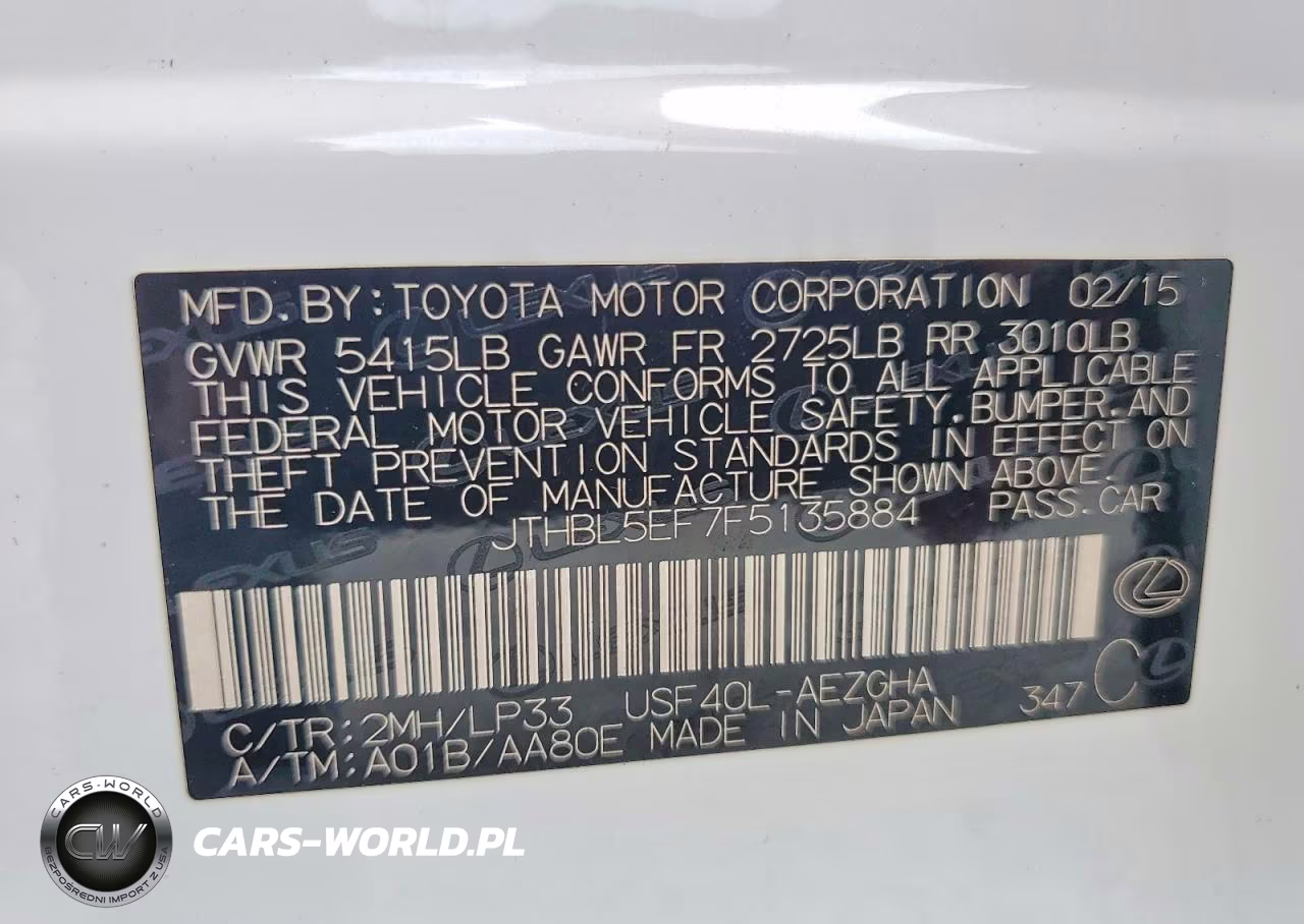 2015 Lexus Ls 460 VIN:JTHBL5EF7F5135884 - 12