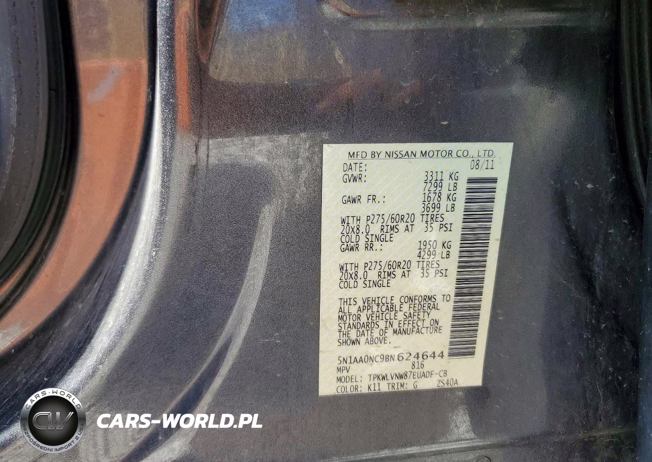2025 Nissan Armada Sv VIN:5N1AA0NC9BN624644 - 14