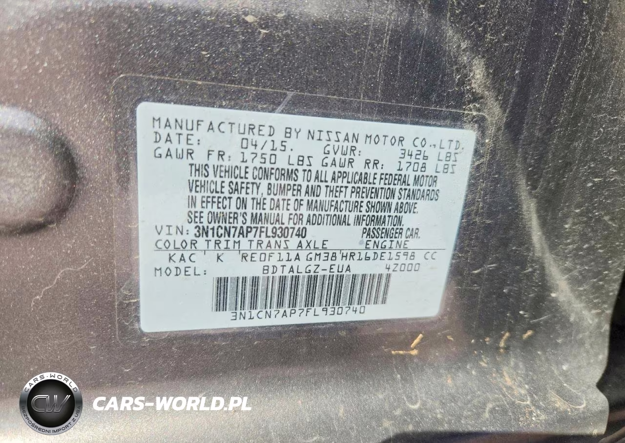 2015 Nissan Versa 1.6 Sl VIN:3N1CN7AP7FL930740 - 13