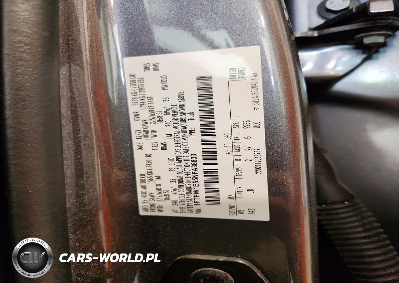 2022 Ford F150 Supercrew VIN:1FTFW1E55NFA38833 - 12