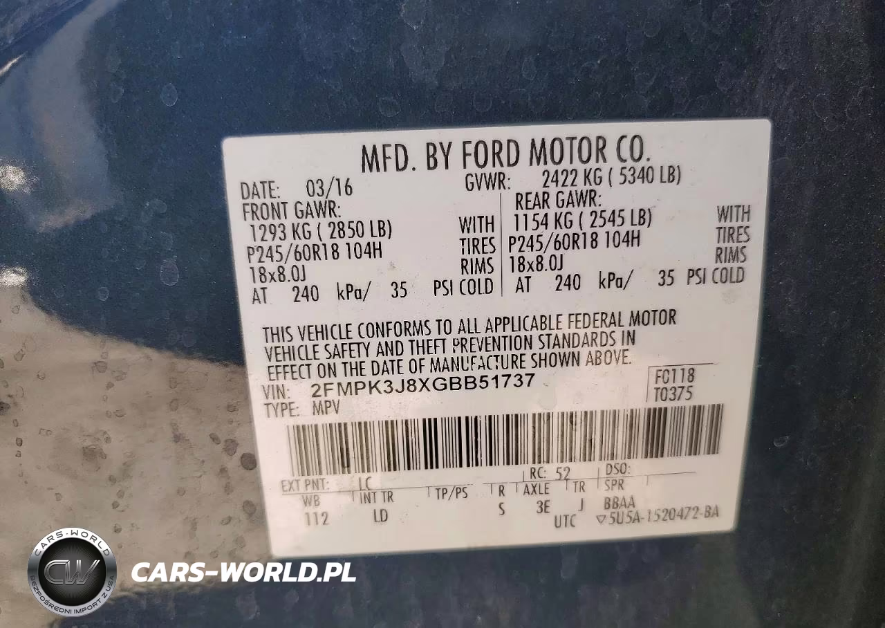 2016 Ford Edge Sel VIN:2FMPK3J8XGBB51737 - 14