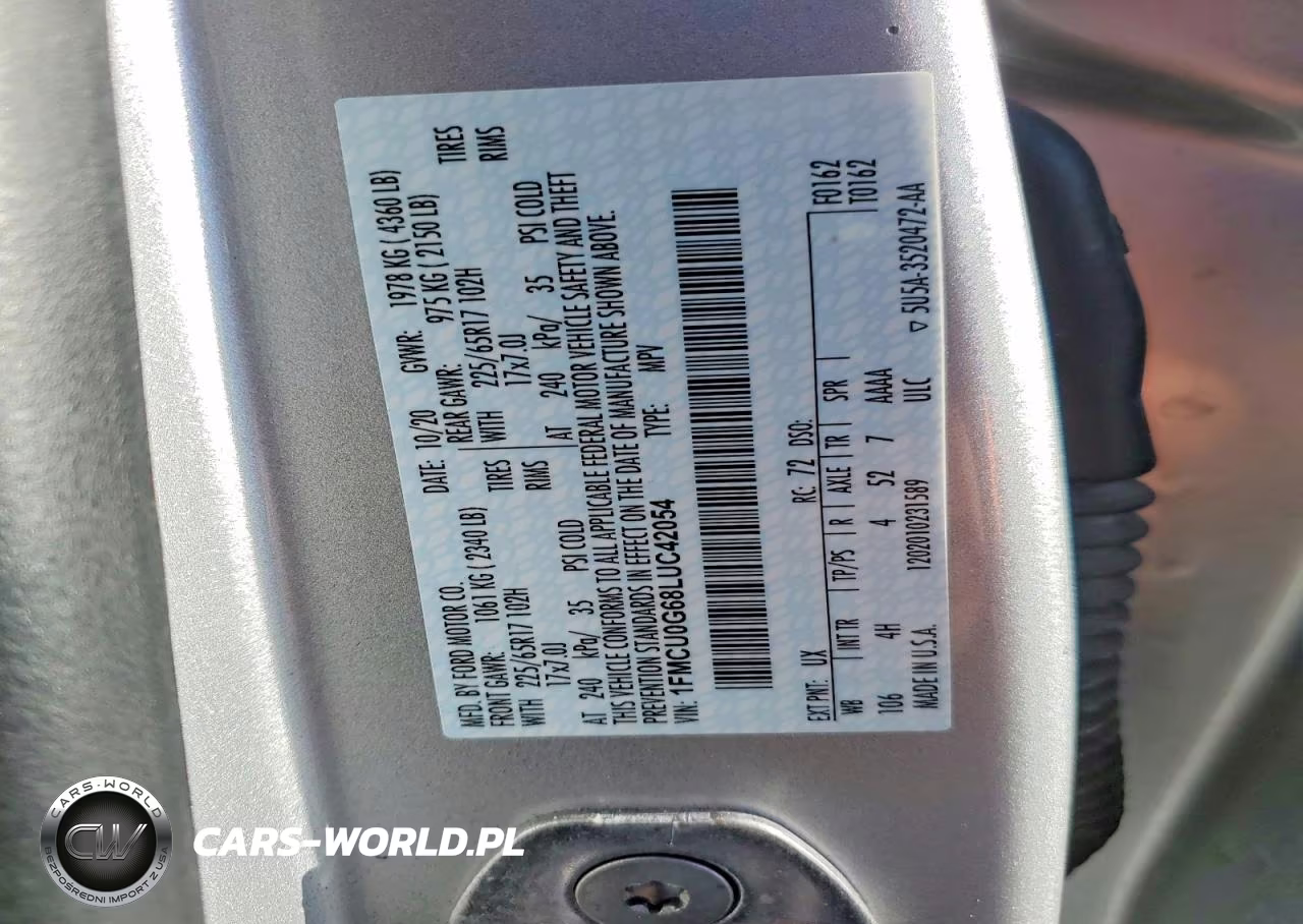 2020 Ford Escape Se VIN:1FMCU0G68LUC42054 - 13