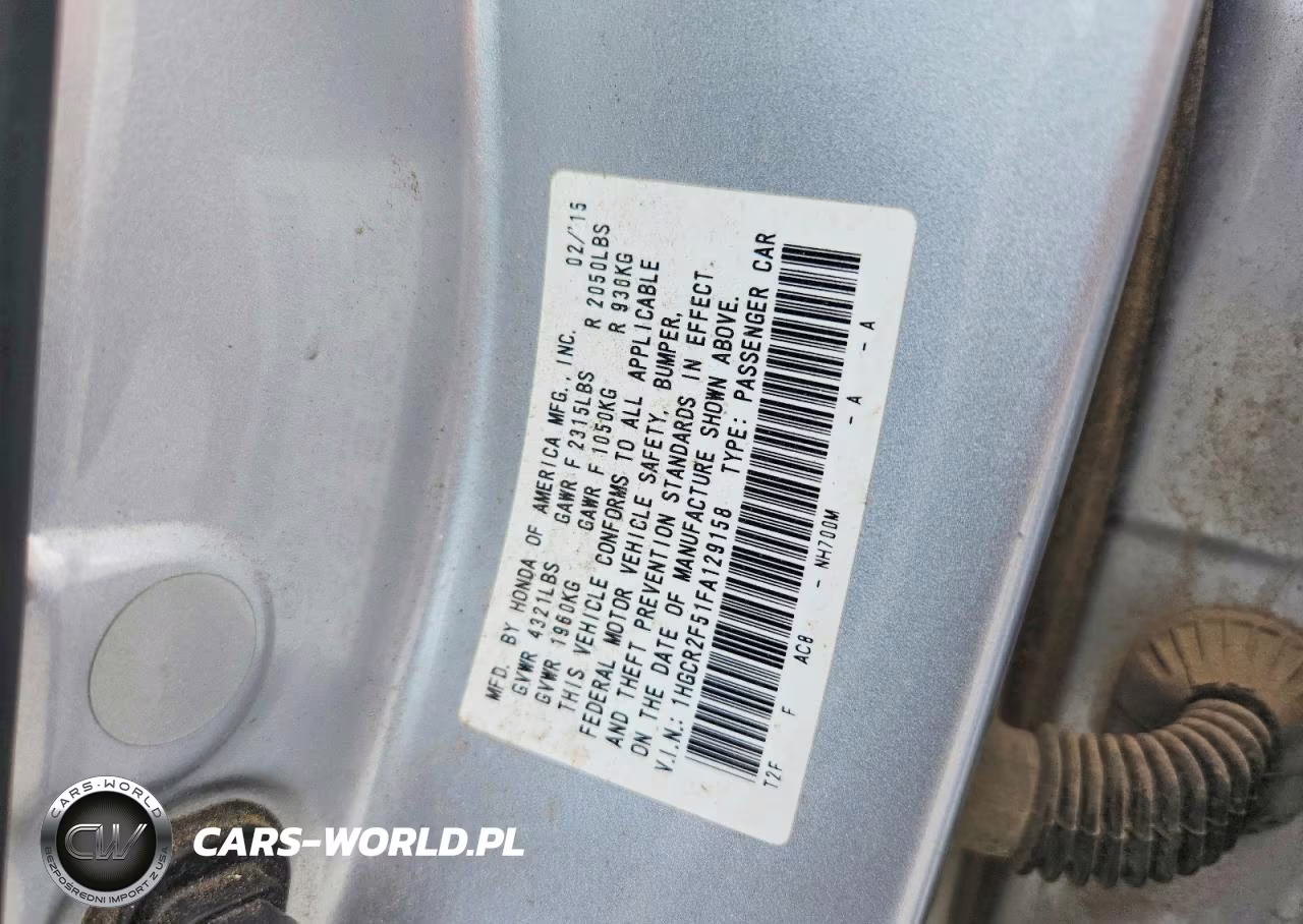 2015 Honda Accord Sport VIN:1HGCR2F51FA129158 - 12