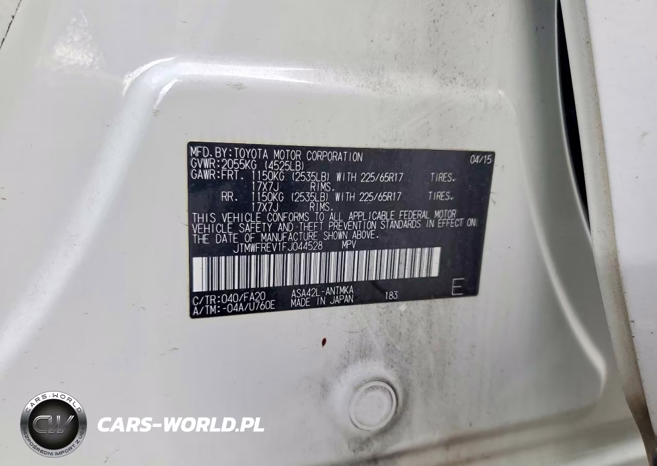 2015 Toyota Rav4 Xle VIN:JTMWFREV1FJ044528 - 12