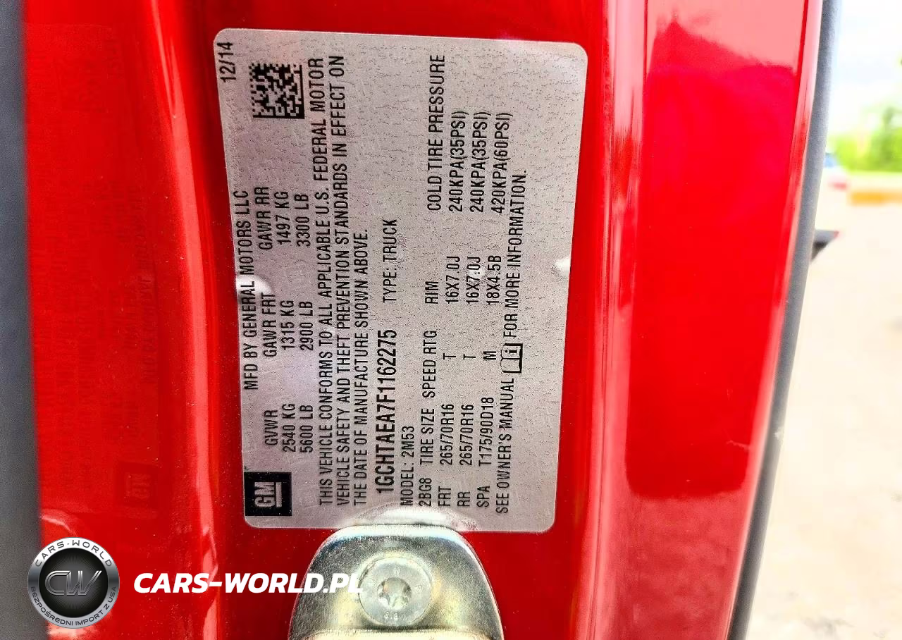2015 Chevrolet Colorado VIN:1GCHTAEA7F1162275 - 12
