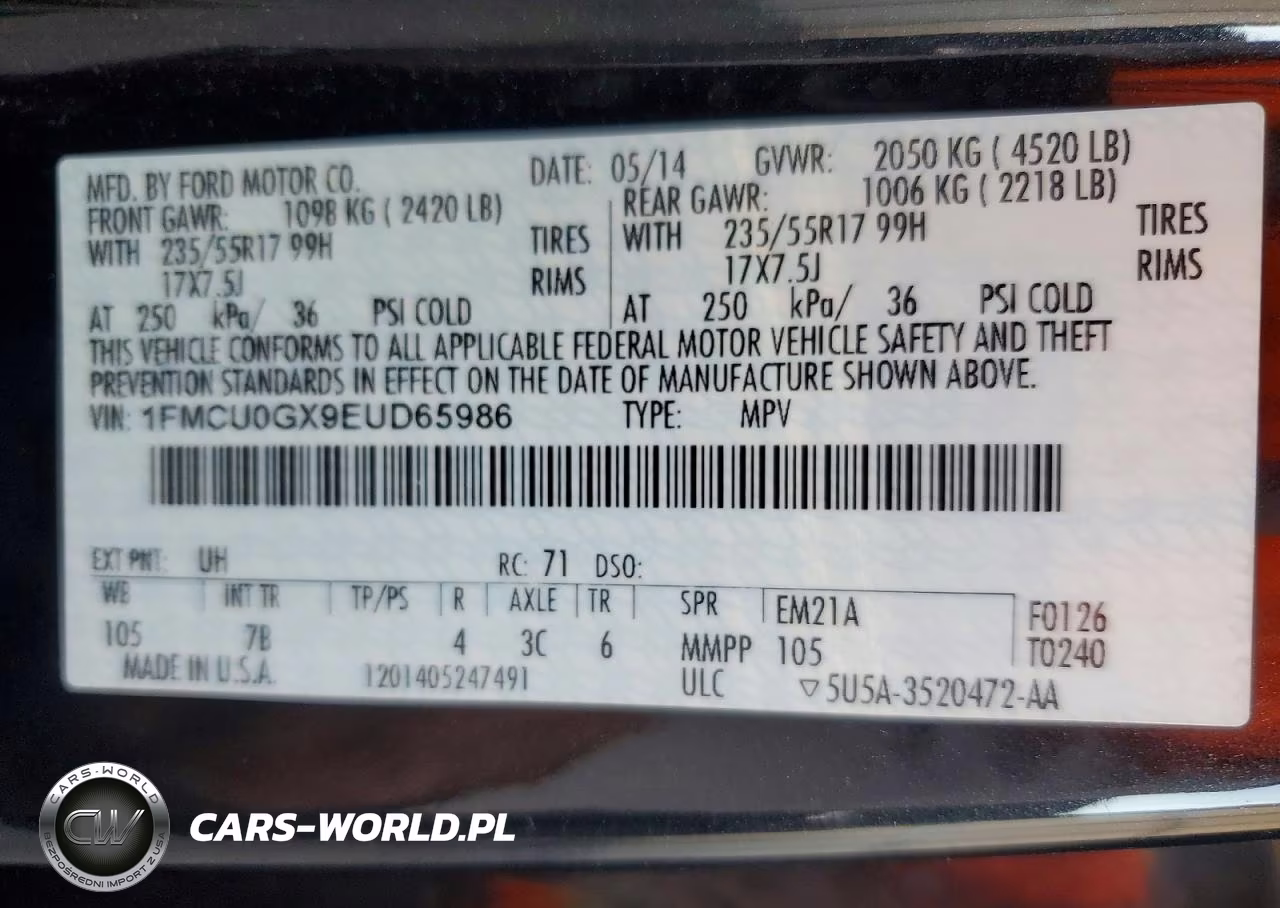 2014 Ford Escape Se VIN:1FMCU0GX9EUD65986 - 13