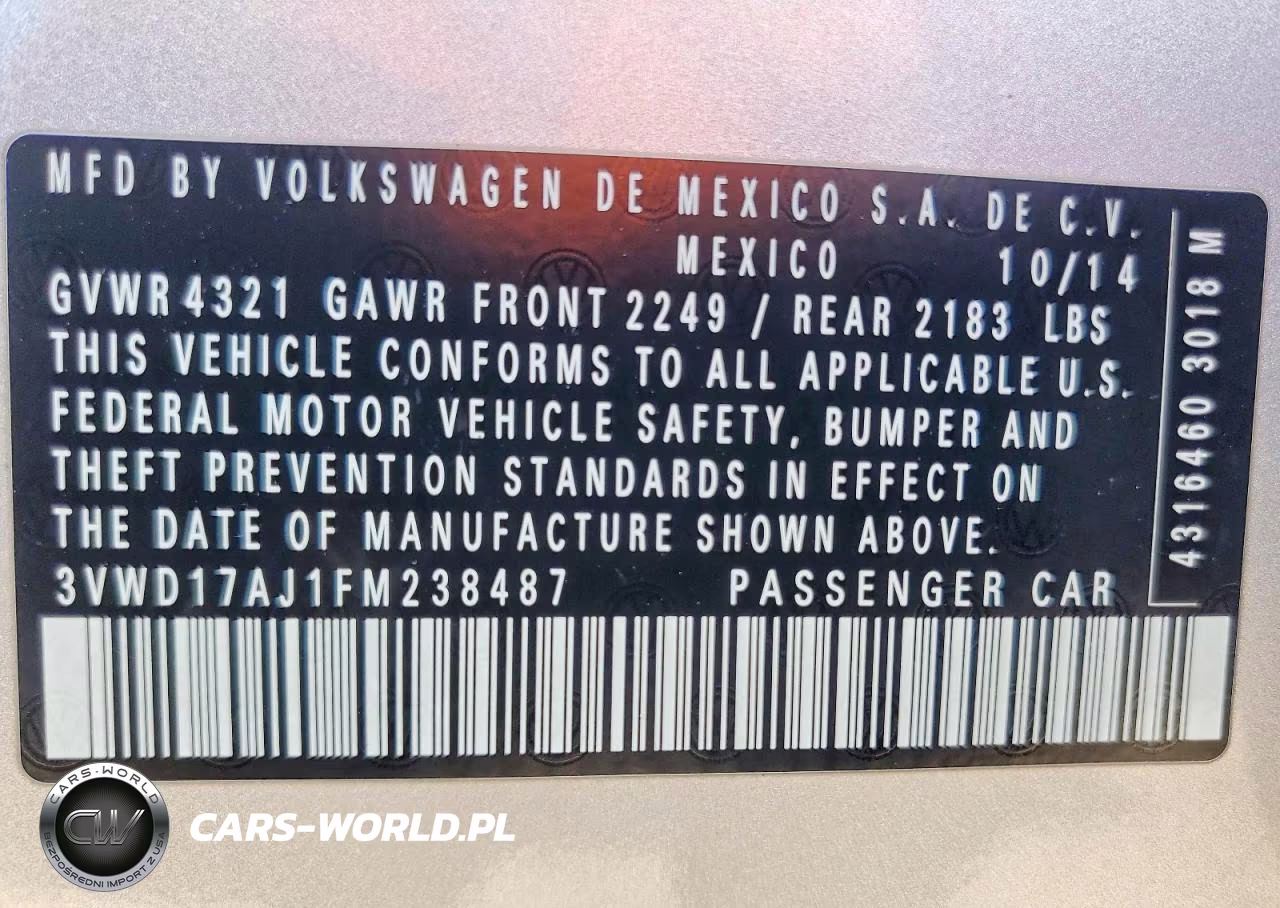 2015 Volkswagen Jetta Se VIN:3VWD17AJ1FM238487 - 12