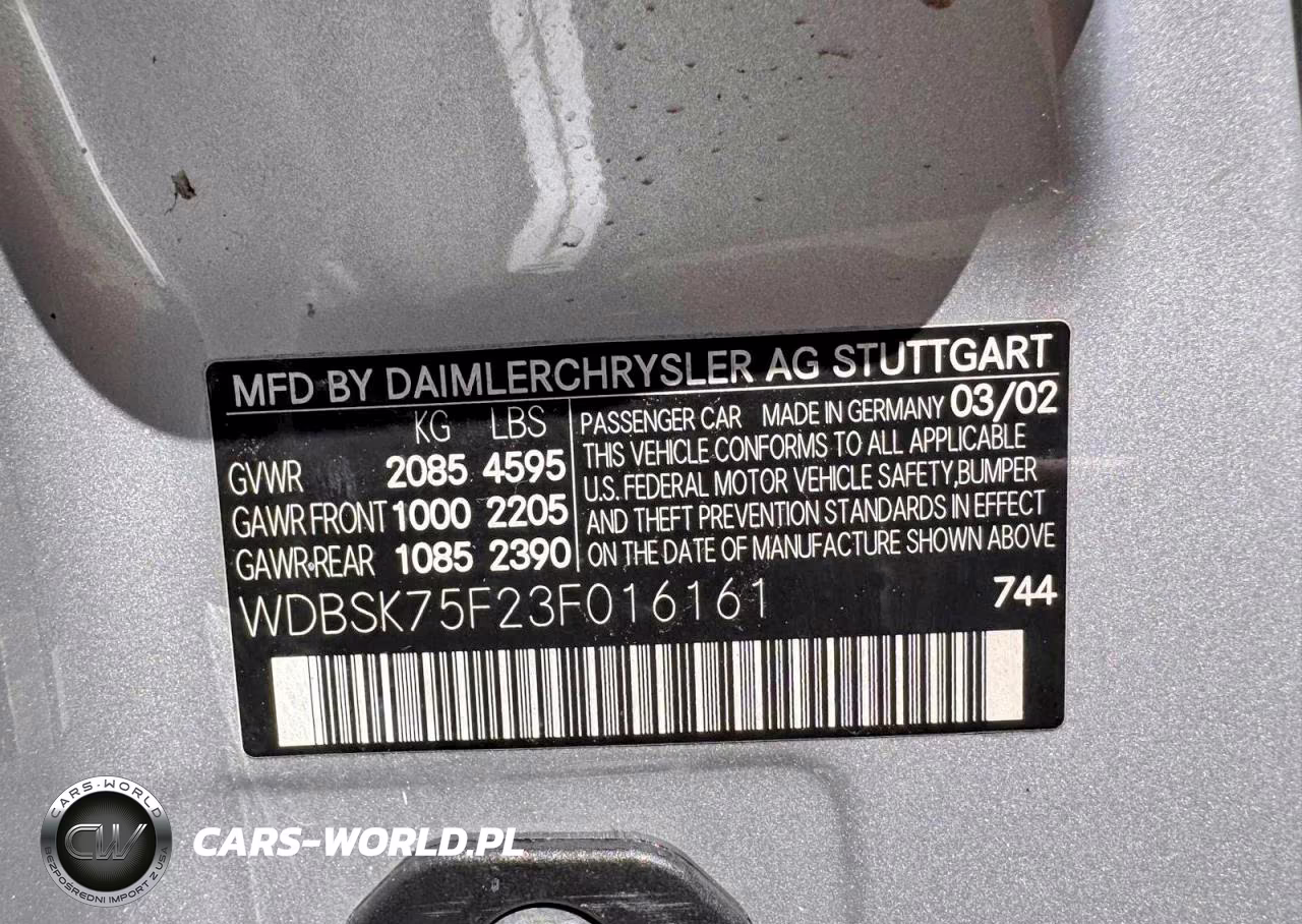 2003 Mercedes-Benz Sl 500R VIN:WDBSK75F23F016161 - 10