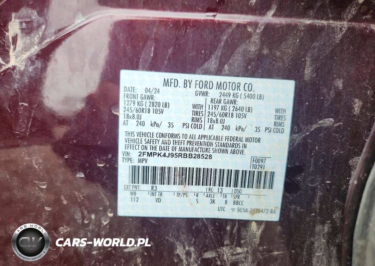 2024 Ford Edge Sel VIN:2FMPK4J95RBB28528 - 14