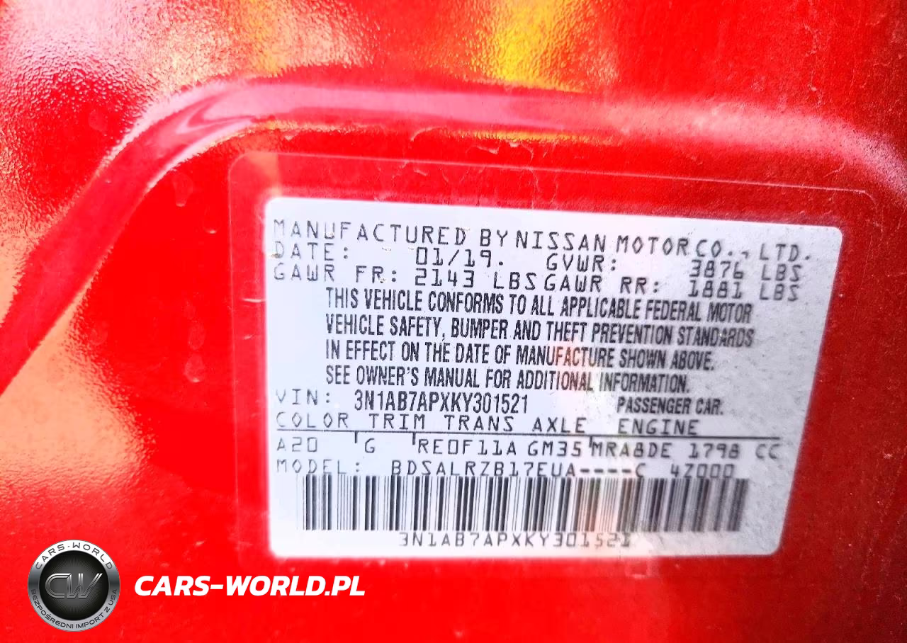 2019 Nissan Sentra S VIN:3N1AB7APXKY301521 - 12