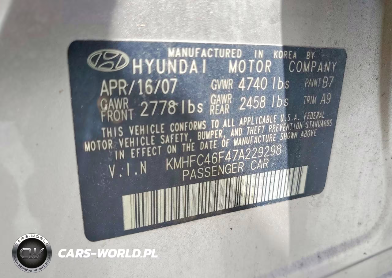 2007 Hyundai Azera Se VIN:KMHFC46F47A229298 - 12