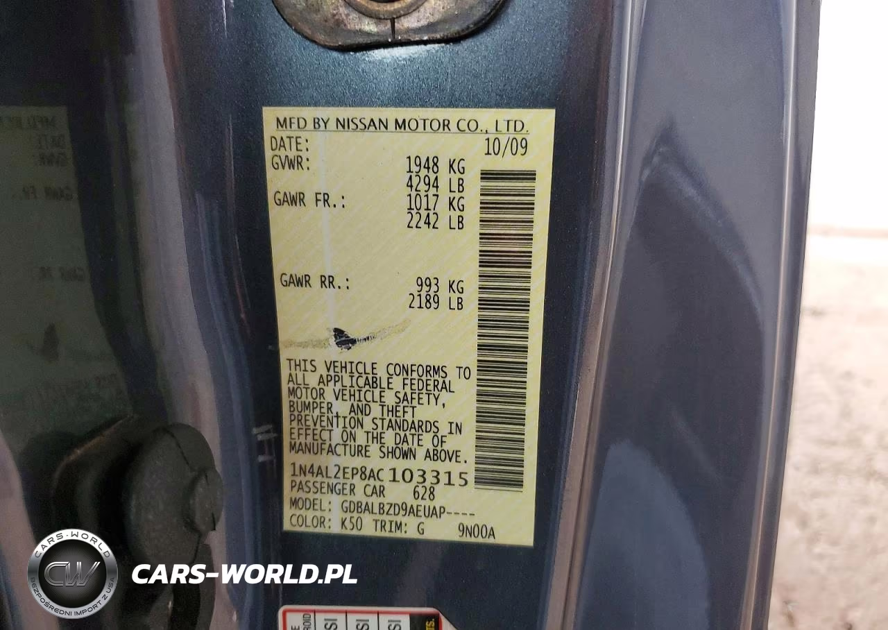 2010 Nissan Altima 2.5 S VIN:1N4AL2EP8AC103315 - 12