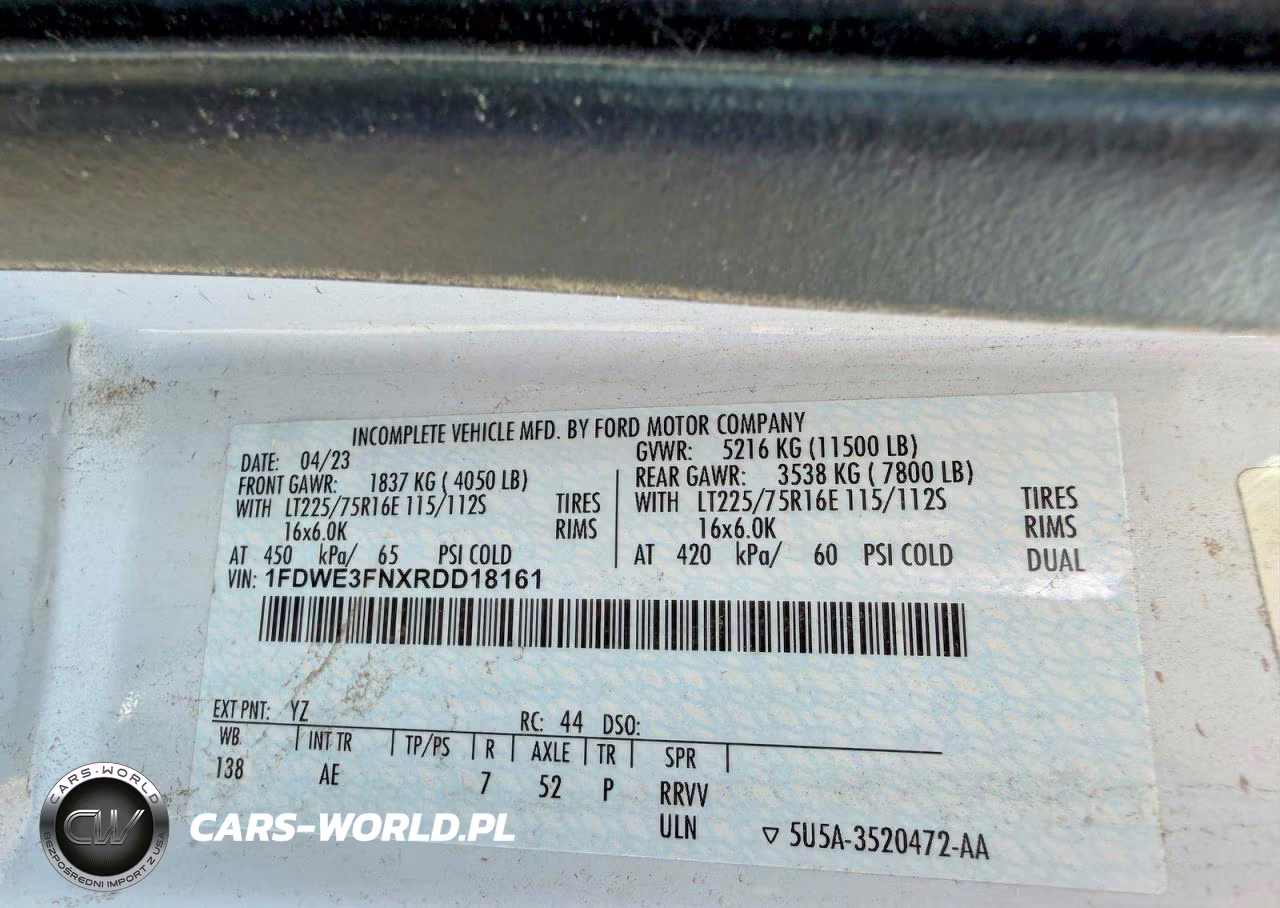 2024 Ford Econoline E350 Super Duty Cutaway Van VIN:1FDWE3FNXRDD18161 - 10