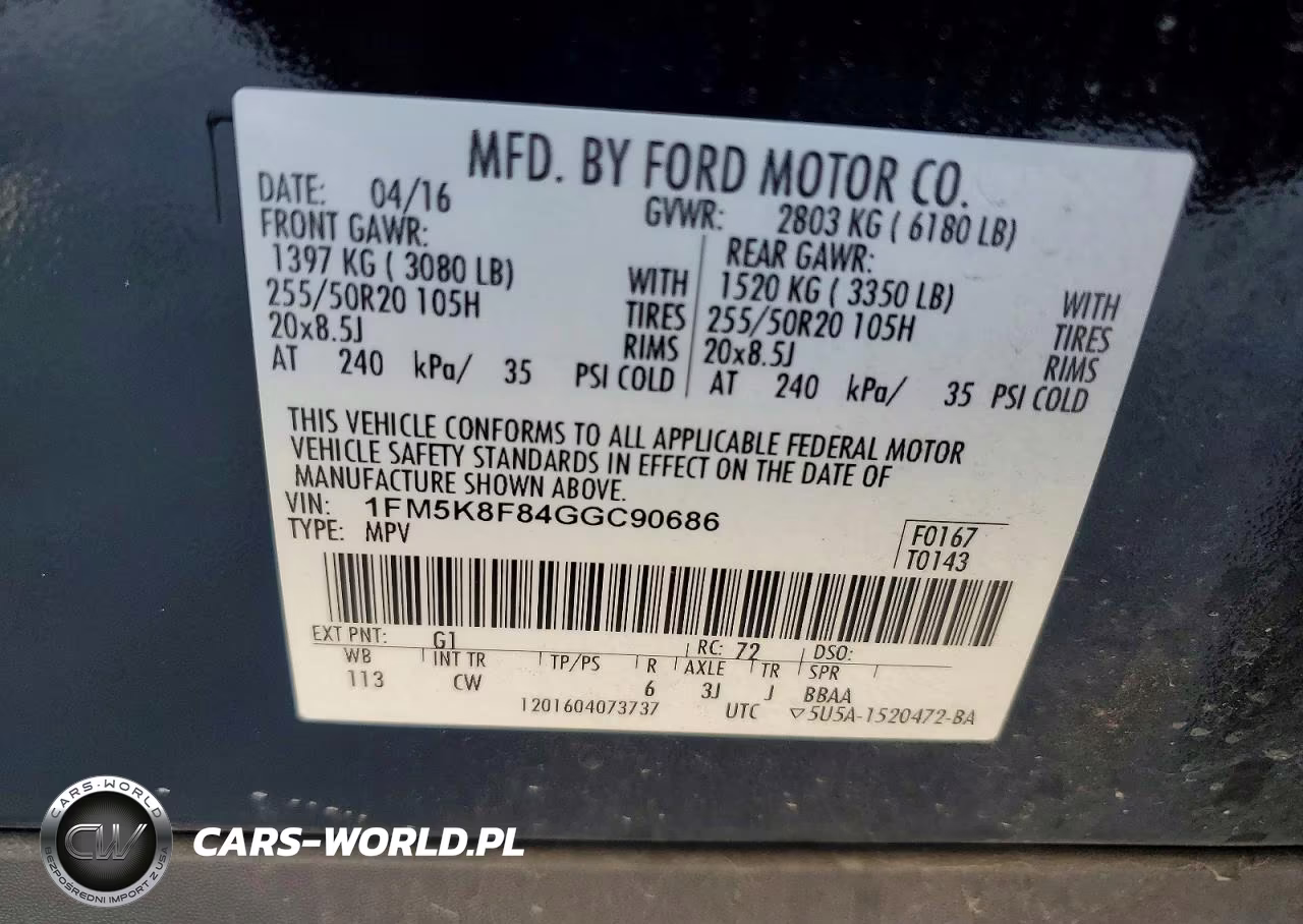 2016 Ford Explorer Limited VIN:1FM5K8F84GGC90686 - 13