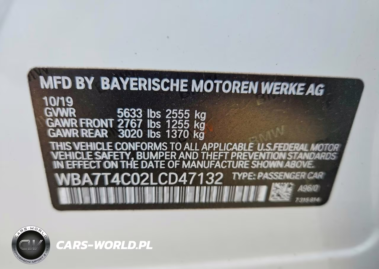 2020 BMW 740 Xi VIN:WBA7T4C02LCD47132 - 12