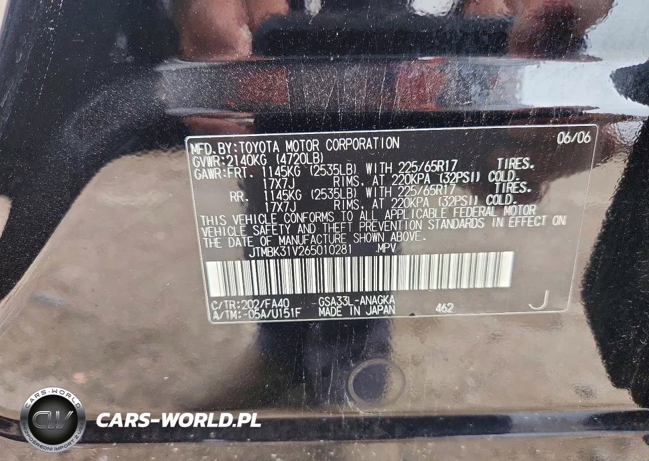 2006 Toyota Rav4 Limited VIN:JTMBK31V265010281 - 13