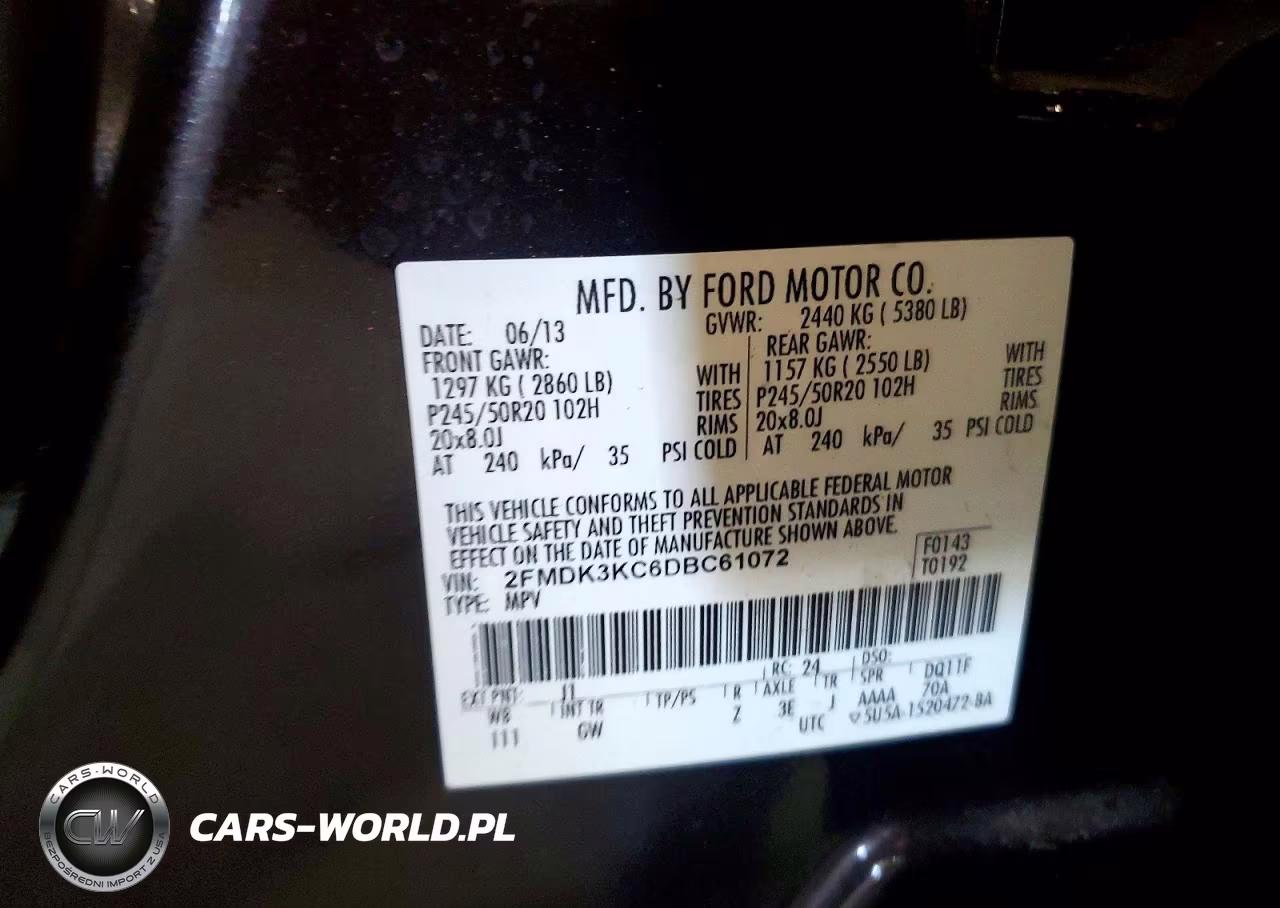 2013 Ford Edge Limited VIN:2FMDK3KC6DBC61072 - 13