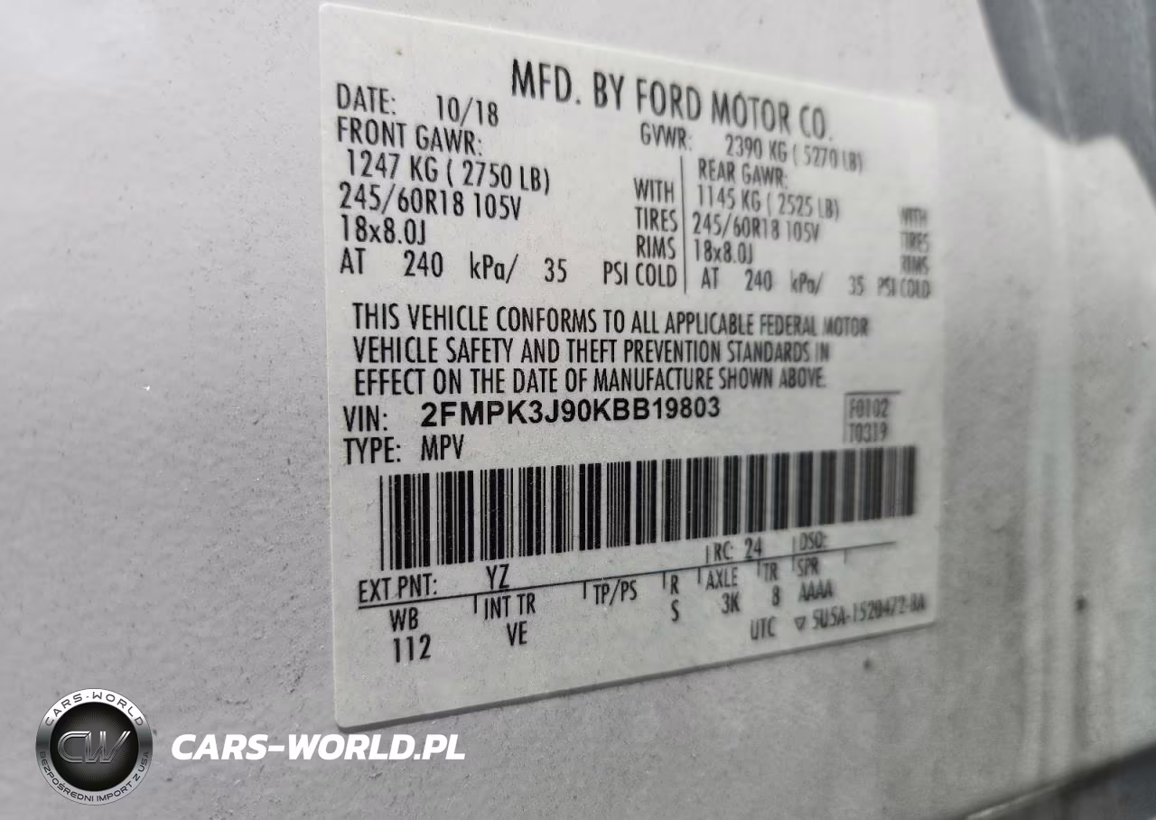 2019 Ford Edge Sel VIN:2FMPK3J90KBB19803 - 13