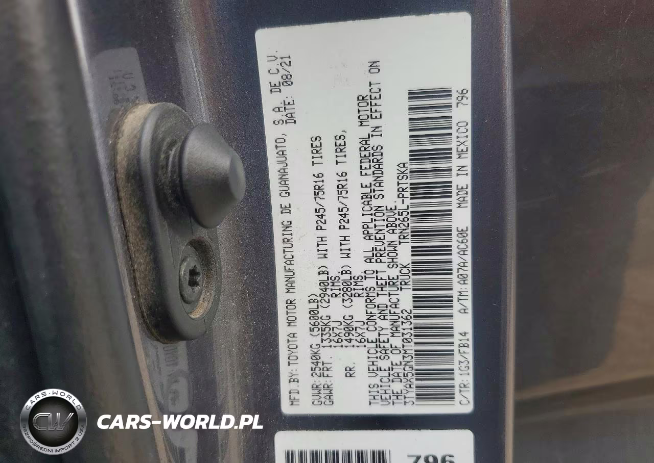 2021 Toyota Tacoma Sr VIN:3TYAX5GN3MT031362 - 12