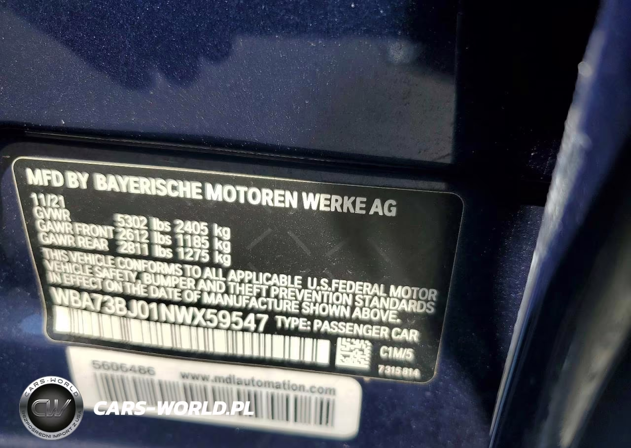 2022 BMW 540 Xi VIN:WBA73BJ01NWX59547 - 13